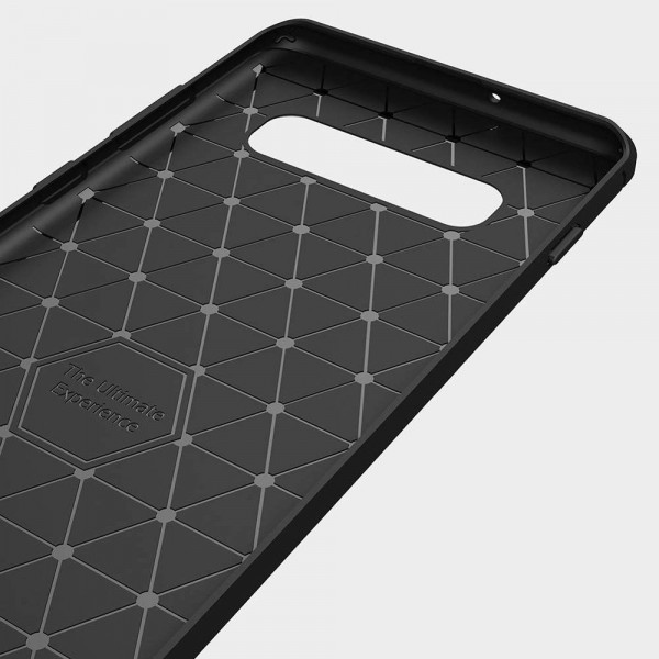 Θήκη Σιλικόνης Carbon Για Samsung Galaxy S10 Plus Μαύρη