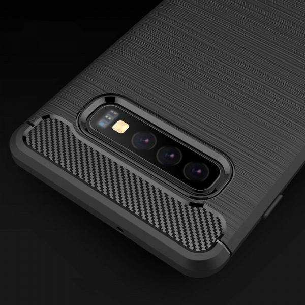 Θήκη Σιλικόνης Carbon Για Samsung Galaxy S10 Plus Μαύρη