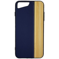 Θήκη πλάτης Wood Leather για iPhone 7 plus/8 plus (5.5) - Χρώμα: Μπλε