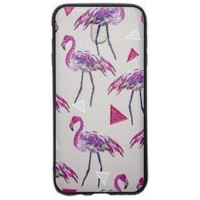 Θήκη Σιλικόνης Σχέδια Flamingo - Τρίγωνα Samsung Galaxy J3 (2017) Ροζ