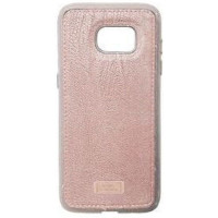 Θήκη Σιλικόνης Με Σχέδια Δέρμα Για Samsung Galaxy S7 Edge Ροζ