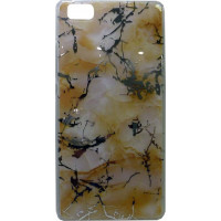 Back Cover Σιλικόνης Marble Για Huawei P8 Lite Χρυσό Ασημί