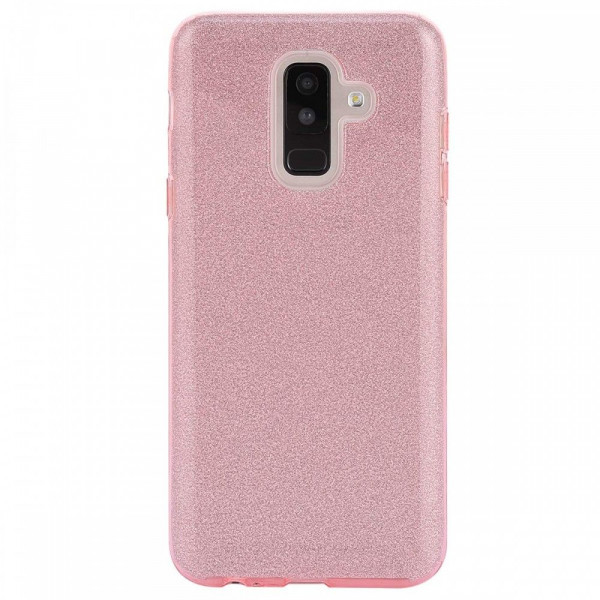 Back Cover Σιλικόνης Με Glitter Για Samsung Galaxy A6 Plus 2018 Ροζ