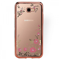 Θήκη Σιλικόνης Για Samsung Galaxy J4 Plus Flowers Rose-Gold