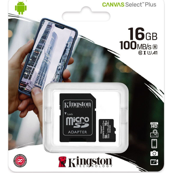 Kingston Canvas Select Plus microSDHC 16GB U1 V10 A1 with Adapter