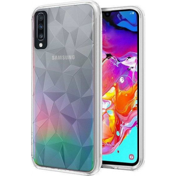 Θήκη Σιλικόνης Με Γεωμετρικά Σχέδια Για Samsung Galaxy A70 Διάφανη