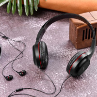 Ακουστικά Stereo Hoco W24 Enlighten Κόκκινα με Μικρόφωνο και επιπλέον ακουστικά 3.5mm