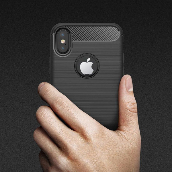 Θήκη Σιλικόνης Carbon Για Apple iPhone XR Μαύρο