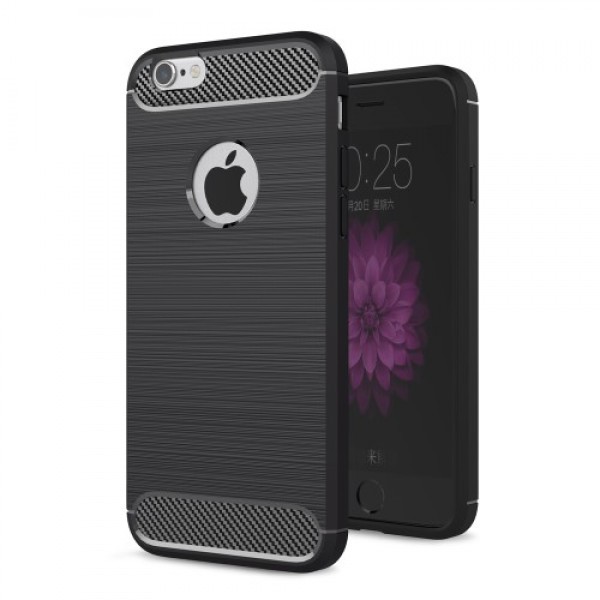 Θήκη Σιλικόνης Carbon Για Apple Iphone 6/6S Μαύρο