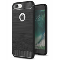 Θήκη Σιλικόνης Carbon Για Apple IPhone 7/8 plus Μαύρη
