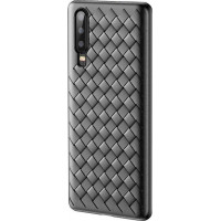 Baseus BV Weaving Case Gel TPU Cover with Weave Texture Design for Huawei P30 black (WIHWP30-BV01)