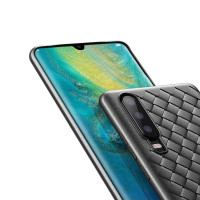 Baseus BV Weaving Case Gel TPU Cover with Weave Texture Design for Huawei P30 black (WIHWP30-BV01)