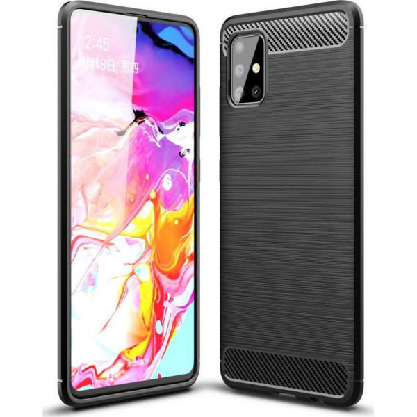 Θήκη Σιλικόνης Carbon Για Samsung Galaxy A51 Μαύρη