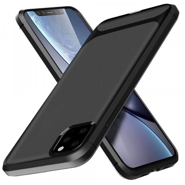 Θήκη Σιλικόνης Carbon Protect TPU Για Apple iPhone 12 Pro Max Μαύρη