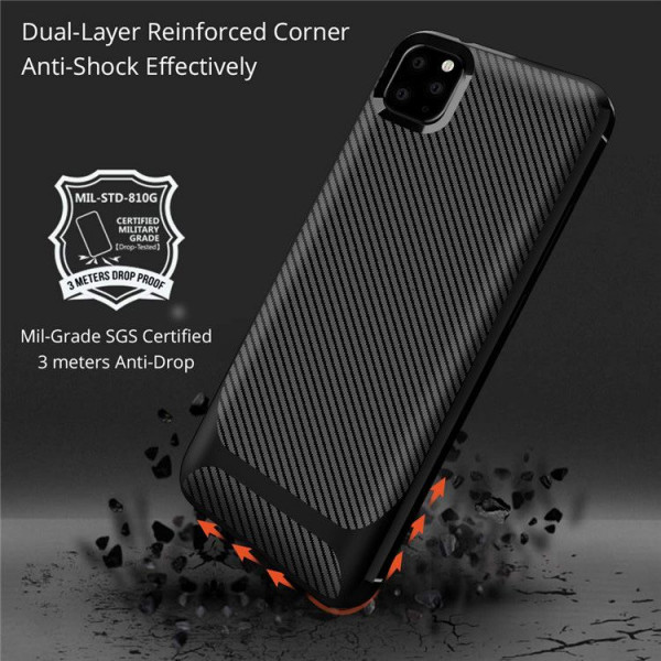 Θήκη Σιλικόνης Carbon Protect TPU Για Apple iPhone 12/12 Pro Μαύρη