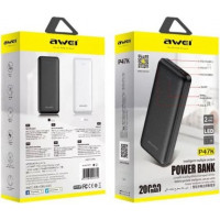 Power Bank Awei P47K -Με 2 Θύρες USB 5V 2.1A 20000mAh -Μαύρο