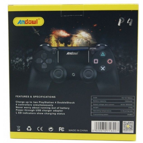Andowl P4 - Wireless Controller PS4 Doubleshock