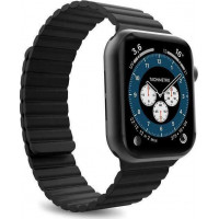 Puro Icon Link Magnetic Silicone Band (M/L) Black για Apple Watch 42/44mm (1/2/3/4/5/6/SE)