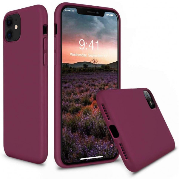 Θήκη Σιλικόνης Microfiber Για iPhone 11 Burgundy