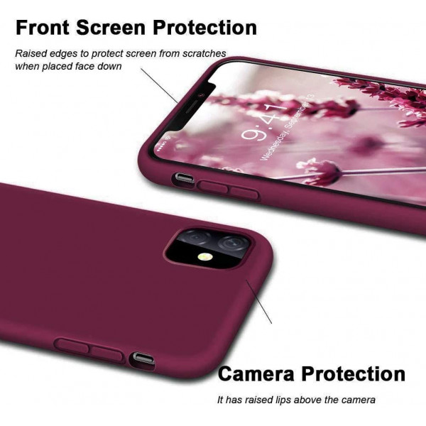 Θήκη Σιλικόνης Microfiber Για iPhone 11 Burgundy