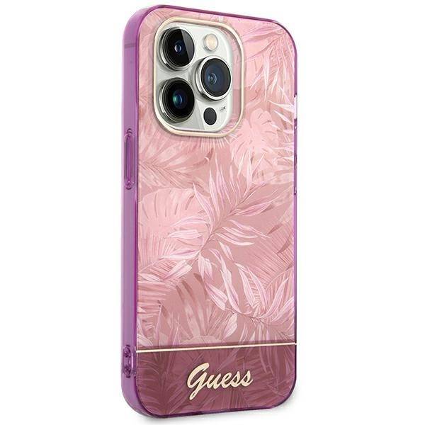 Case Guess GUHCP14XHGJGHP iPhone 14 Pro Max 6.7" pink/pink hardcase Jungle Collection