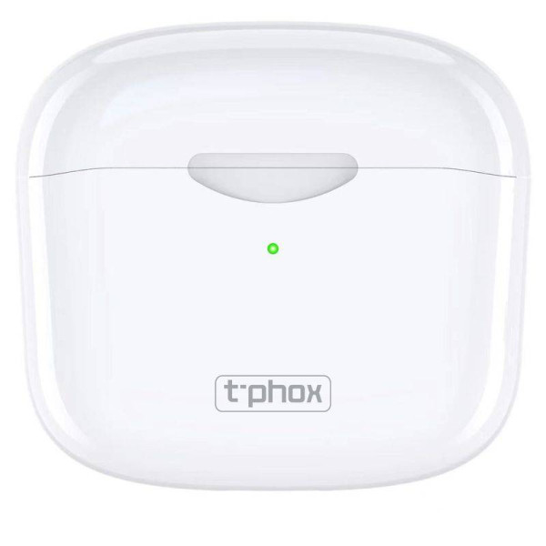 T-Phox TWS-10 Earbud Bluetooth Handsfree Ακουστικά με Θήκη Φόρτισης Λευκά