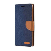 Forcell Canvas Diary Υφασμάτινη Θήκη Πορτοφόλι με δυνατότητα Stand‏ Navy Blue (Samsung Galaxy A21s)