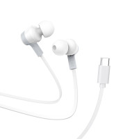 Hoco M86 In-ear Handsfree Ακουστικά με Βύσμα Type-C / USB-C 120cm - Λευκά
