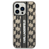 Karl Lagerfeld® Monogram Vertical Stripe Back Cover Case για iPhone 14 Pro Max- Black