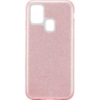 Back Cover Σιλικόνης με Glitter Για Samsung Galaxy A21s Pink