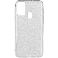 Back Cover Σιλικόνης με Glitter Για Samsung Galaxy A21s Silver