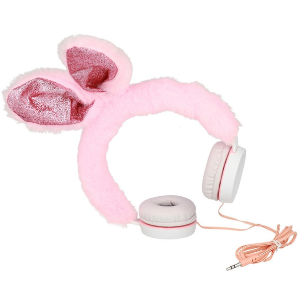 ΑΚΟΥΣΤΙΚΑ GJBY headphones – Plush RABBIT Pink
