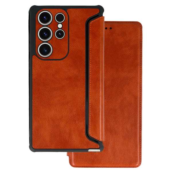 Razor Leather Book Case For Samsung Galaxy A22 5G Brown