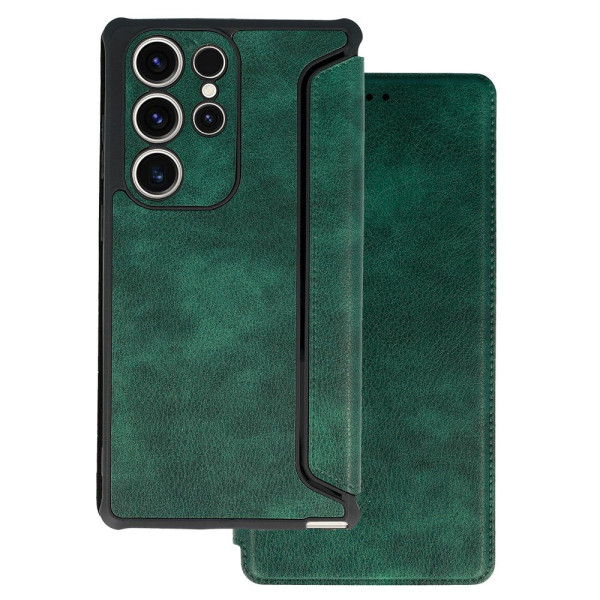 Razor Leather Book Case For Samsung Galaxy A22 5G Dark Green