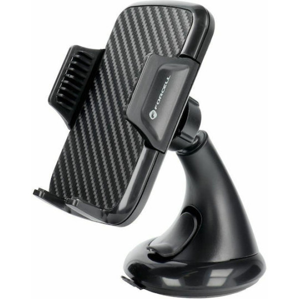 Forcell Βάση Κινητού Αυτοκινήτου Carbon HT1 με Ρυθμιζόμενα Άγκιστρα Μαύρη