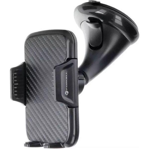 Forcell Βάση Κινητού Αυτοκινήτου Carbon HT1 με Ρυθμιζόμενα Άγκιστρα Μαύρη