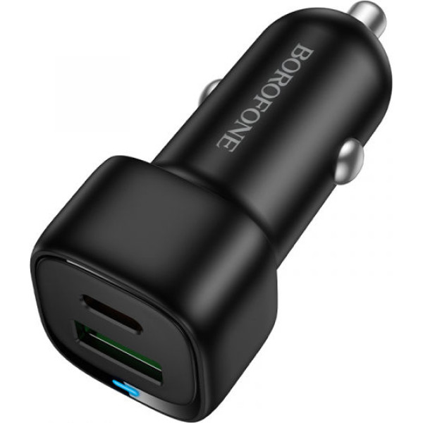 Car Charger Borofone Bz34b Cloud, 38w, 3a, 1 X USB-A - 1 X USB-C, Black Car Charger Borofone Bz34b Cloud, 38w, 3a, 1 X USB-A - 1 X USB-C, Black